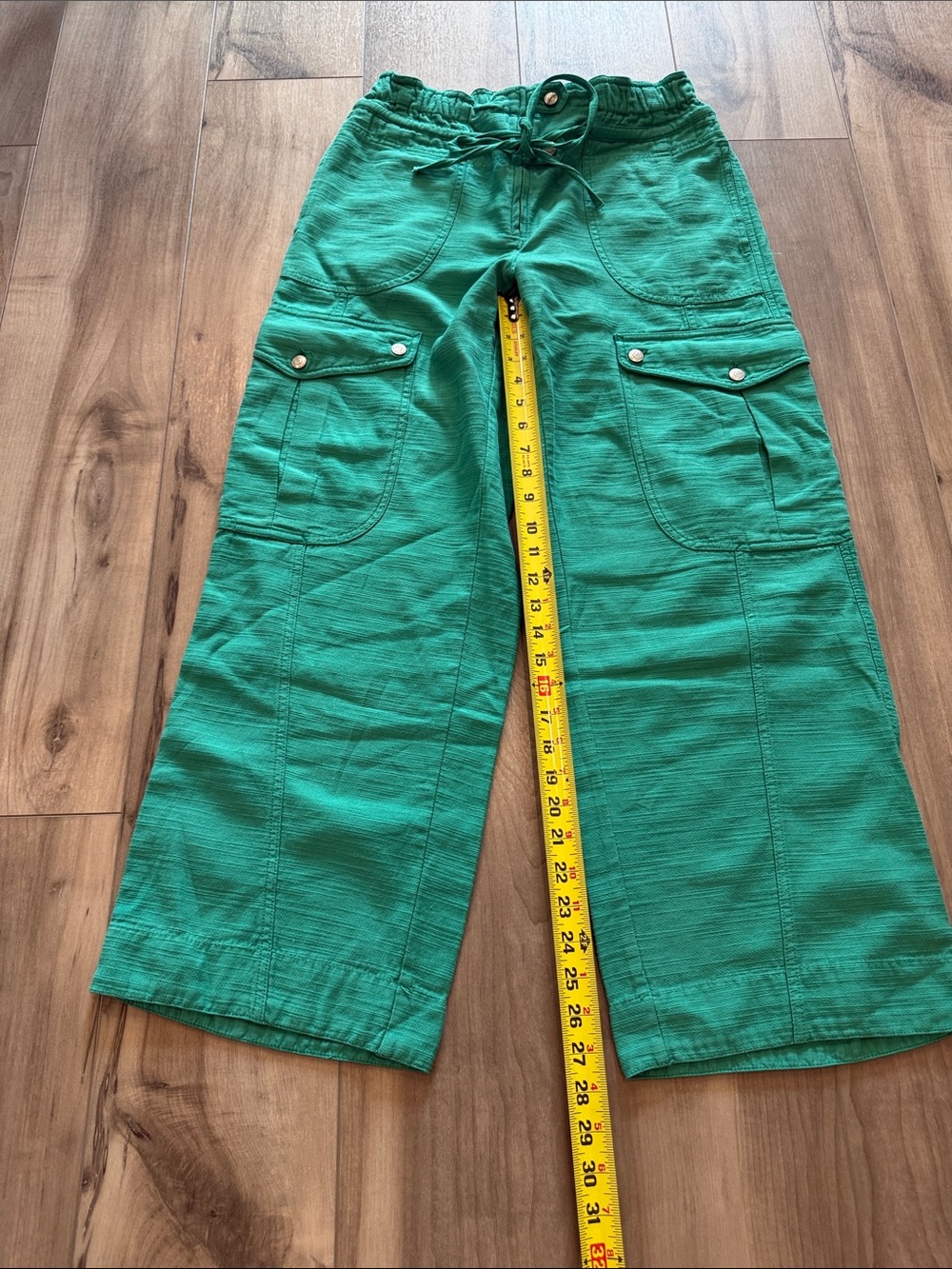 NEW Free People We The Free Park Ave Pull-On Utility Pants. Golf Green. Size M. - Picture 11 of 12